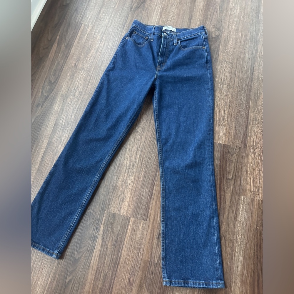 ABERCROMBIE & FITCH 90s Straight Ultra High Rise Jeans Minimalist Capsule Sz 25 - Picture 5 of 14